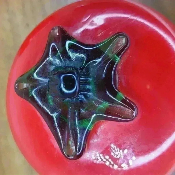 Vintage Art Glass Hand Blown Tomatoes Set of 2 Vegetable - Picture 5 of 6